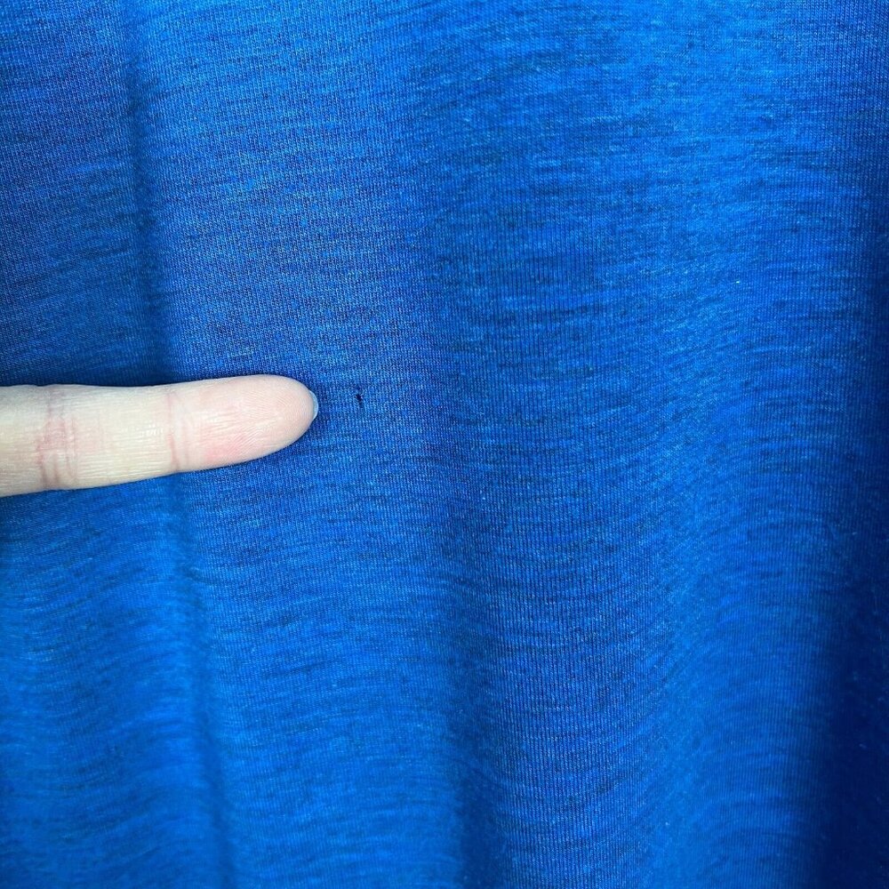 Duluth Trading Co Dry & Mighty Long Sleeve Hoodie Tunic Womens M Blue Wool Blend - Picture 5 of 11